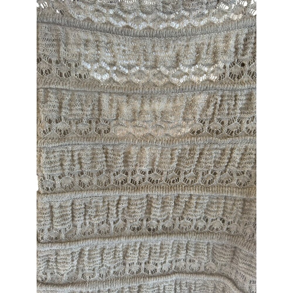 Free People Wild Roses Cardi Ruffle Lace Knit Cardigan Light Soft Grey XS New - Picture 9 of 13